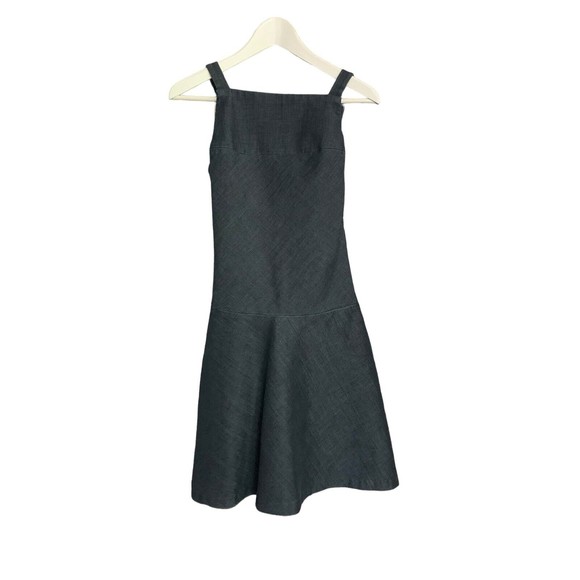 RAOUL Denim Dress Square Neck Lined Cotton A-Line Sleeveless Drop Waist Sz US 2 - Picture 4 of 8